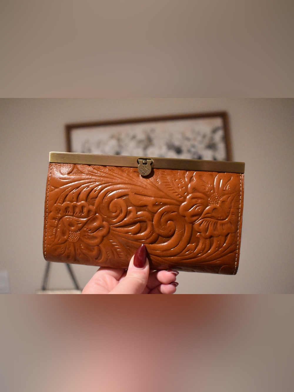 Patricia Nash Leather Clasp Wallet - Floral Design. Used, Amazing Condition.